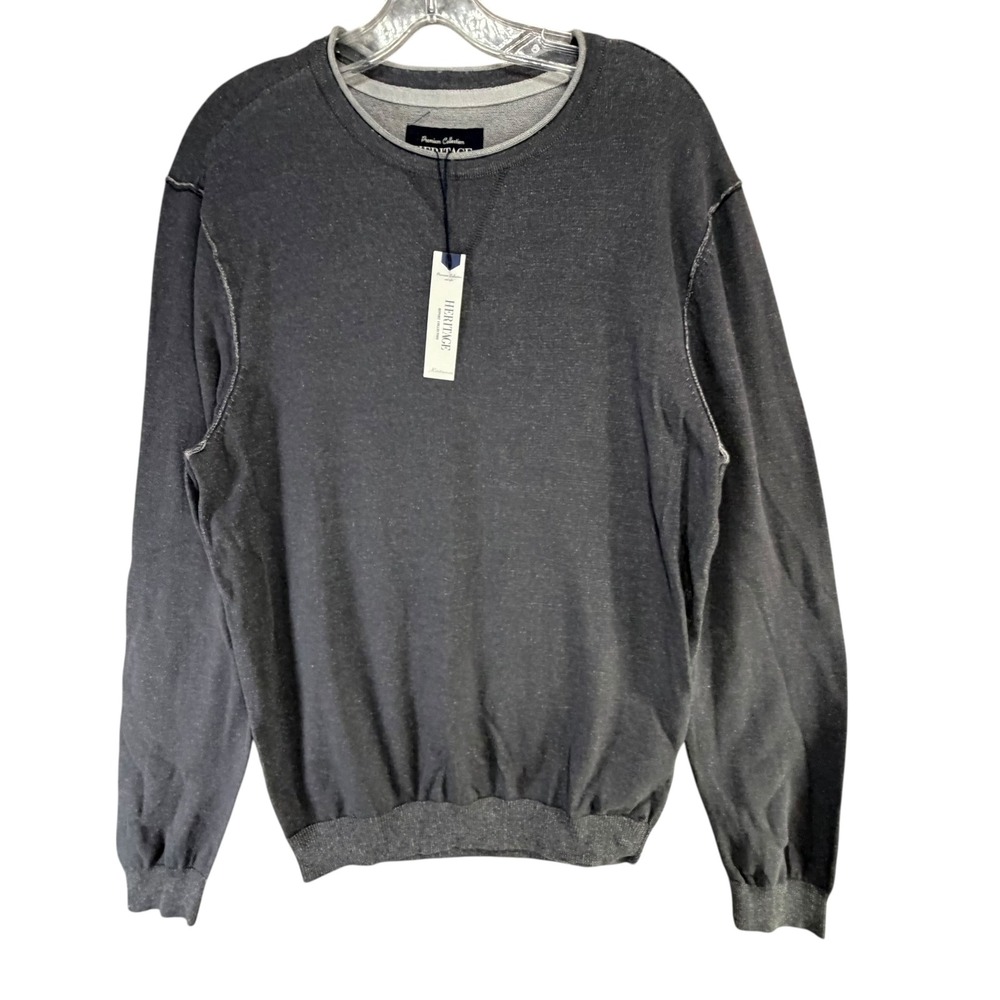 Heritage Report Collection Sweater Men M Charcoal Burnout Modern Rugged Pullover